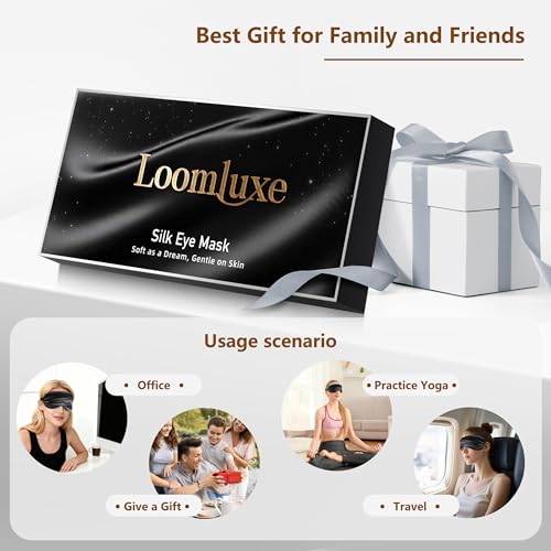 Sleep Mask Silk Eye Mask for Men Sleeping Mask, Adjustable Elastic Strap for Night Shading Sleep Mask, Soft and Comfortable for Both Men (Black)
