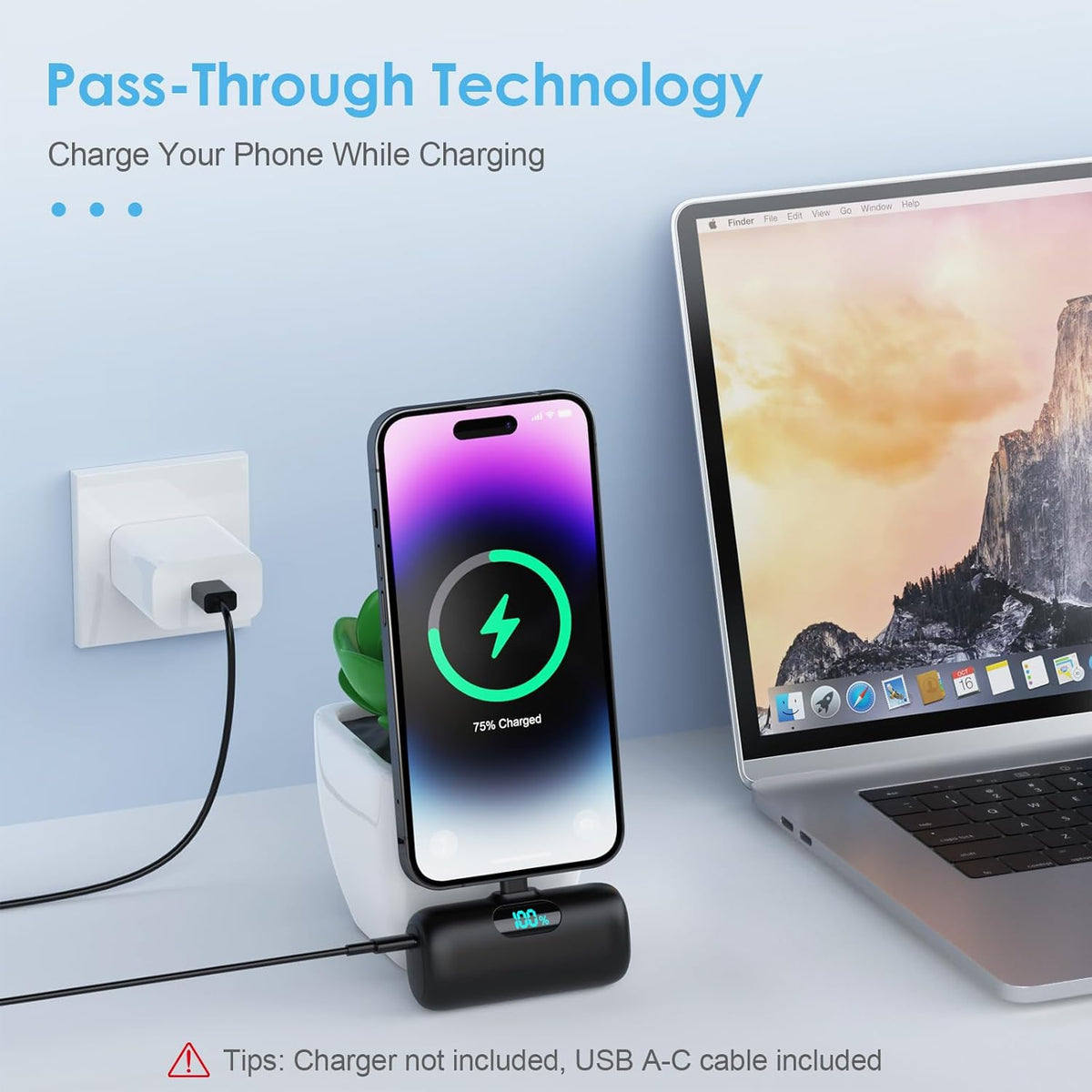 Small Portable Charger for iPhone 5000mAh, PD Fast Charging Power Bank, Mini Battery Pack Portable Phone Charger Travel Essentials