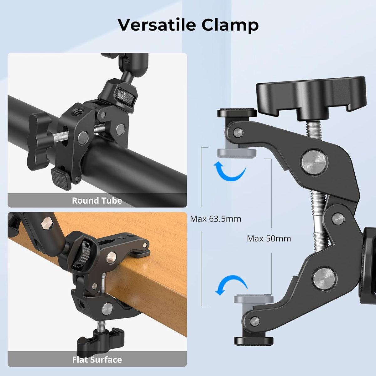 SMALLRIG 22" Magic Arm Clamp, Overhead Phone Mount Holder Stand, Flexible Desk Camera Mount, Articulating Friction Boom Arm, for POV Shot, Filming