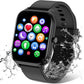 Smart Watch for Men Women Compatible with iPhone Samsung Android Phone 1.83 inch Full Touch Screen IP68 Waterproof Bluetooh Fitness Tracker (Black)