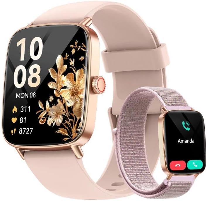 Smart Watch for Women, 1.85" HD Smartwatch Compatible iPhone/Samsung/Android (Answer/Make Calls), 100+ Sport Modes Fitness Tracker