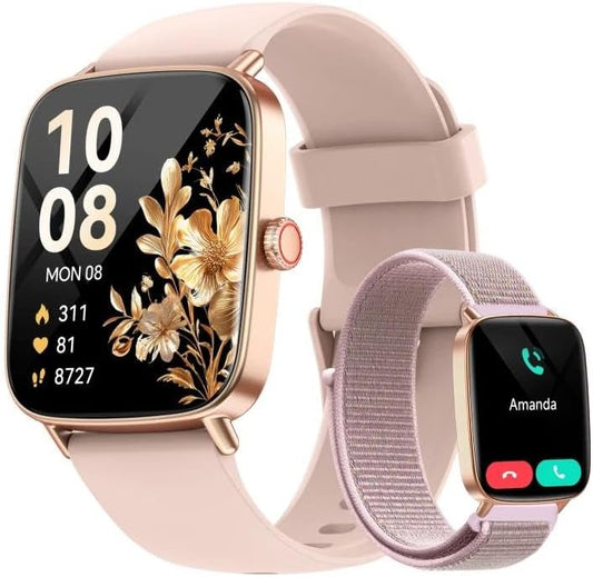 Smart Watch for Women, 1.85" HD Smartwatch Compatible iPhone/Samsung/Android (Answer/Make Calls), 100+ Sport Modes Fitness Tracker