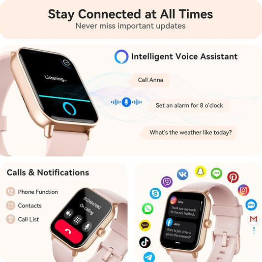 Smart Watch for Women Android & iPhone, Alexa Built-in, IP68 Waterproof Activity Fitness Tracker with Bluetooth Call (Answer/Make), 1.8" Smartwatch