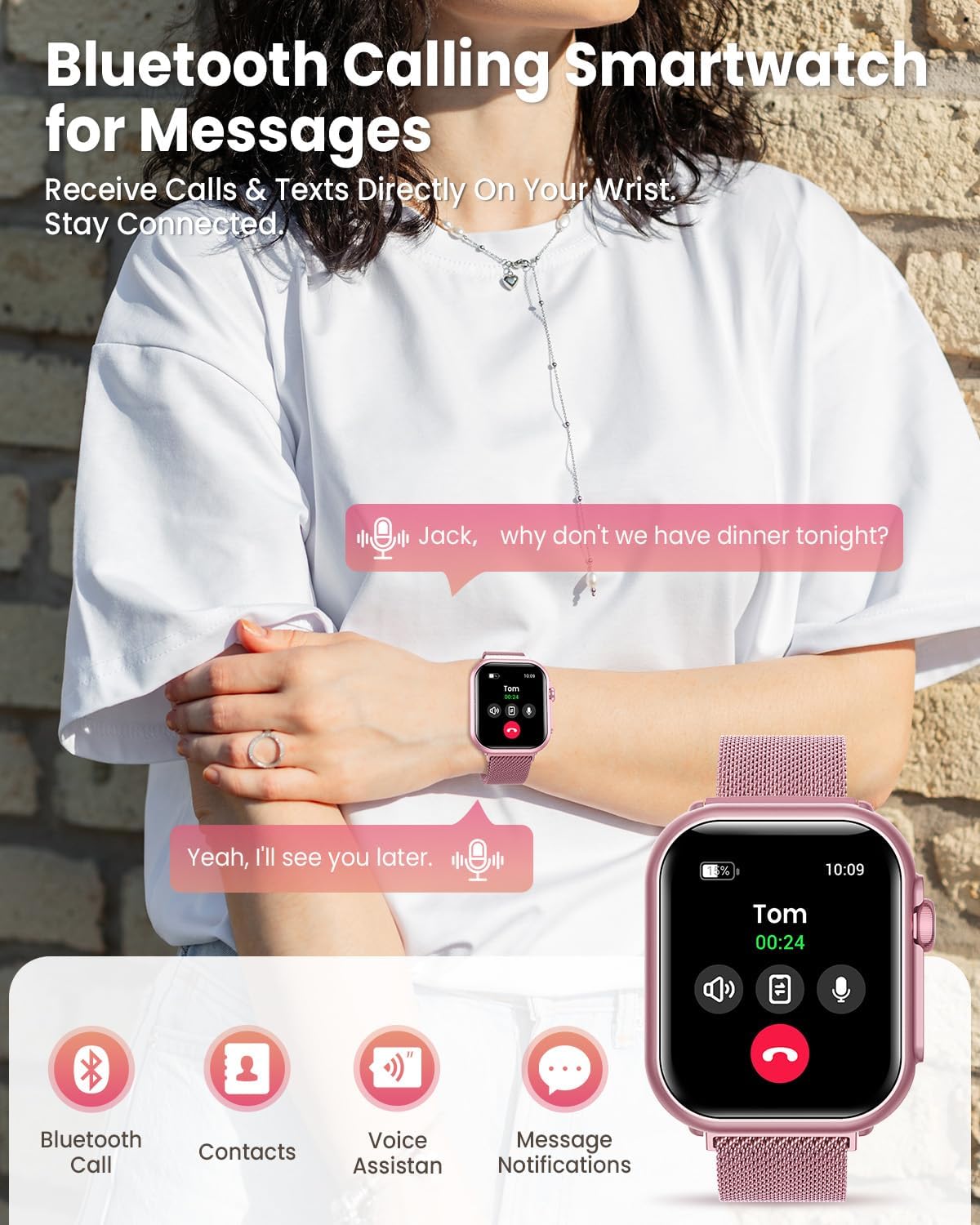 Smart Watch for Women Men Fitness, 1.85" Smart Watch