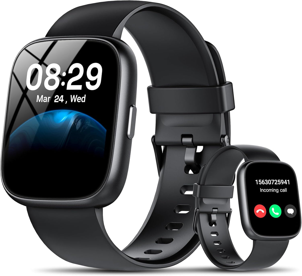 Smart Watch with Alexa Built-in, 1.83" HD Touchscreen Fitness Tracker with Bluetooth Calling, Fitness Watch with Heart Rate/Sleep Monitor