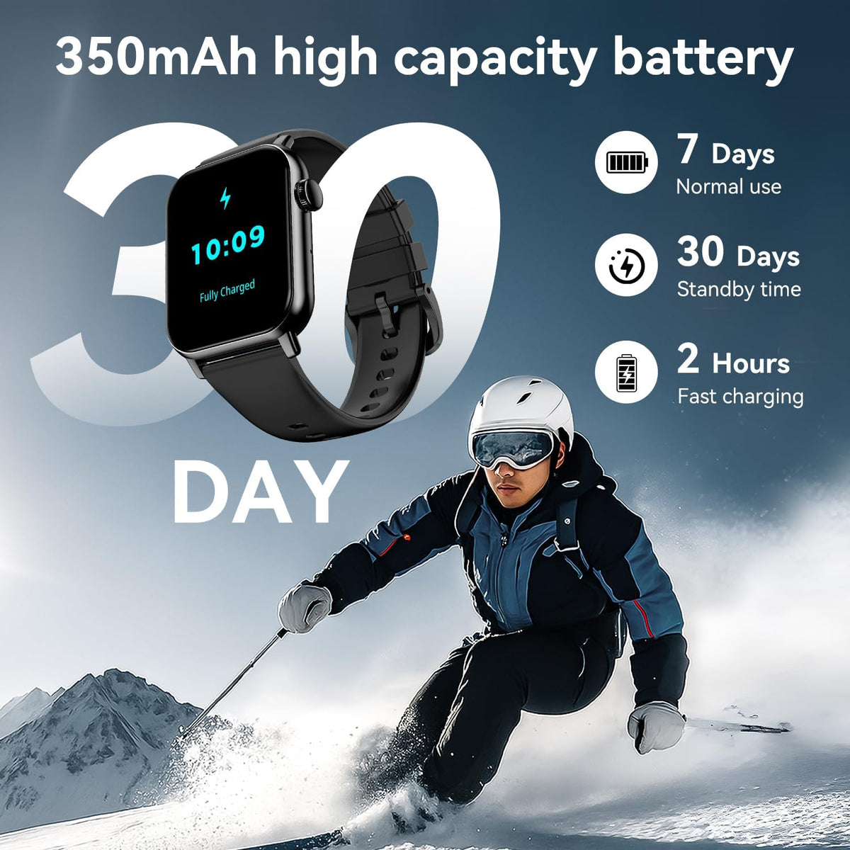 Smart Watches for Men Women, 1.83" HD Touchscreen Fitness Tracker with Bluetooth Calls, IP68 Waterproof, 120+ Sport Modes, 7-Day Battery (Black)