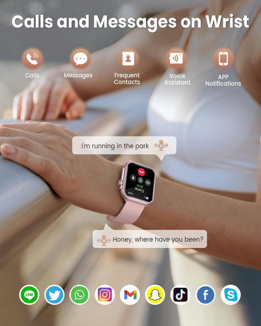 Smart Watch for Women (Android/iPhone), 1.83" HD Display with Calls, Messages, Sleep and Heart Rate Tracking