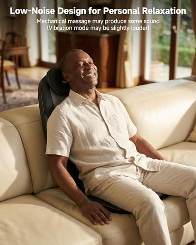 Snailax Shiatsu Back Massager with Heat, Kneading Massage Chair Pad for Office and Home