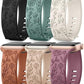 SNBLK 6 Pack Floral Engraved Bands Compatible with Apple Watch Bands 40mm 41mm 42mm 38mm 44mm 45mm 46mm 49mm Women Men, Silicone Flower Pattern Strap