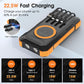 Solar Power Bank, 49800mAh Wireless Portable Phone Charger with Built-in 4 Cables, 22.5W Fast Charging External Battery Pack PD 3.0 USB-C In/Output
