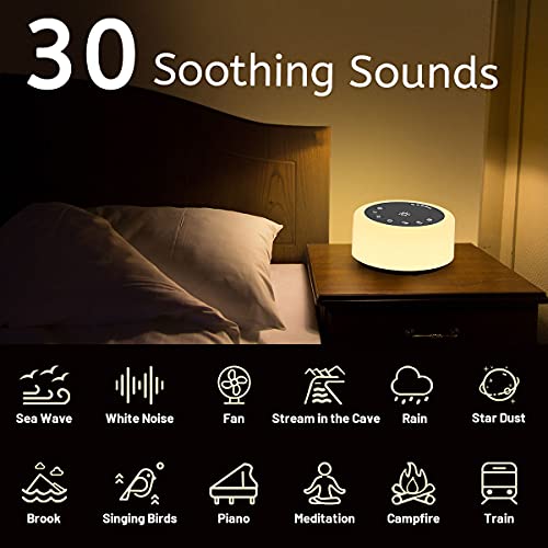 Soother Sleep Sound Machine Night Light White Noise Machine with 30 Soothing Sounds & 12 Color Night Lights for Baby Kids Adults Brown Noise Machine