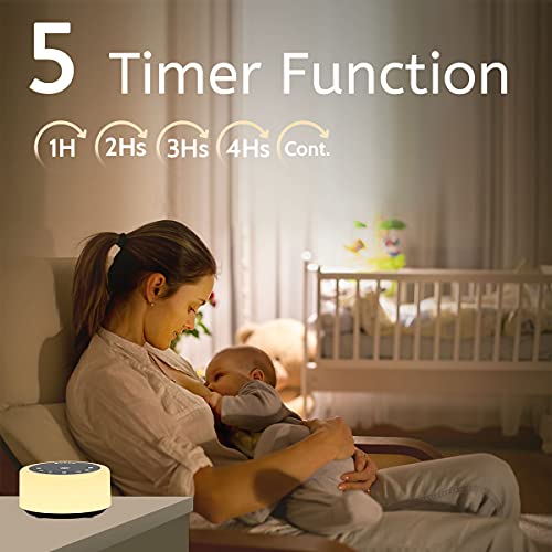 Soother Sleep Sound Machine Night Light White Noise Machine with 30 Soothing Sounds & 12 Color Night Lights for Baby Kids Adults Brown Noise Machine