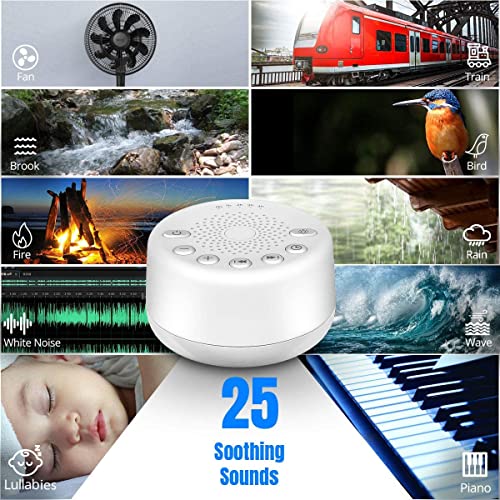 Sound Machine Easysleep White Noise Machine with 25 Soothing Sounds and Night Lights with Memory Function 32 Levels of Volume