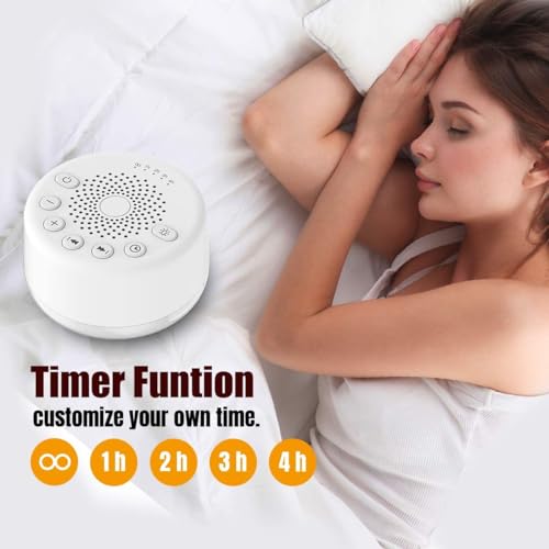 Sound Machine Easysleep White Noise Machine with 25 Soothing Sounds and Night Lights with Memory Function 32 Levels of Volume