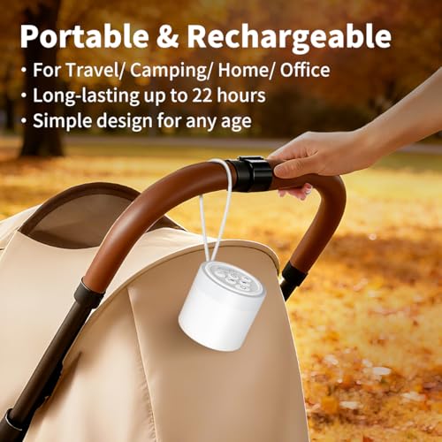 Sound Machine Mini White Noise Machine with 30 Soothing Sounds 4 Timers Memory Function for Newborn Baby Kids Adults Portable Rechargeable Sleep Brown