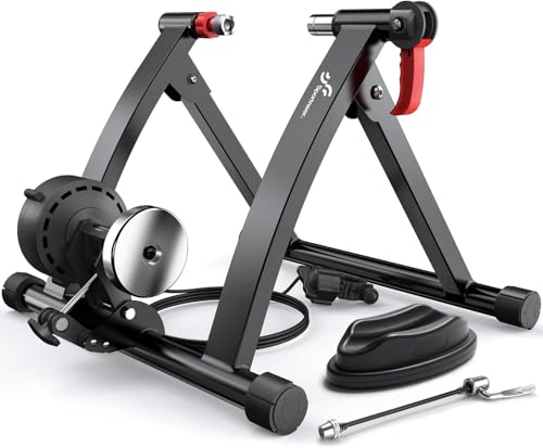 Sportneer Bike Trainer - Magnetic Stationary Bike Stand for 26-28" & 700C Wheels - Adjustable 6 Level Resistance Bike Trainer Stand for Indoor Riding
