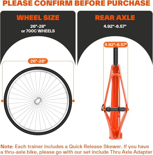Sportneer Bike Trainer - Magnetic Stationary Bike Stand for 26-28" & 700C Wheels - Adjustable 6 Level Resistance Bike Trainer Stand for Indoor Riding