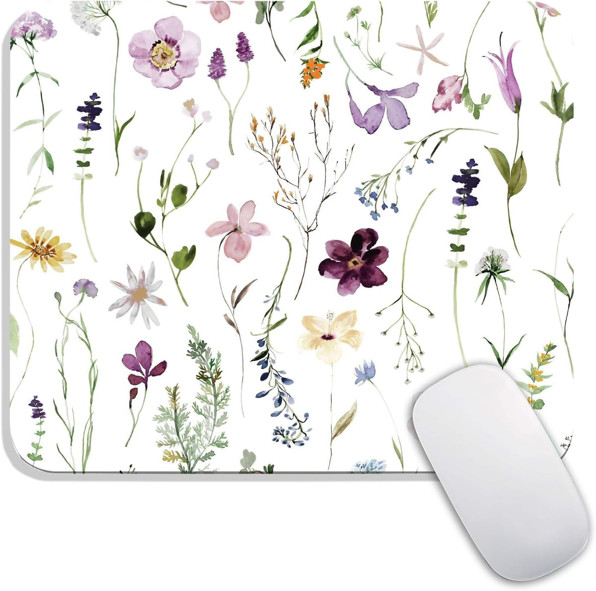 Square Mouse Pad Beautiful Flowers Plants, Personalized Premium-Textured Custom Mouse Mat Design, Washable Mousepad Cloth