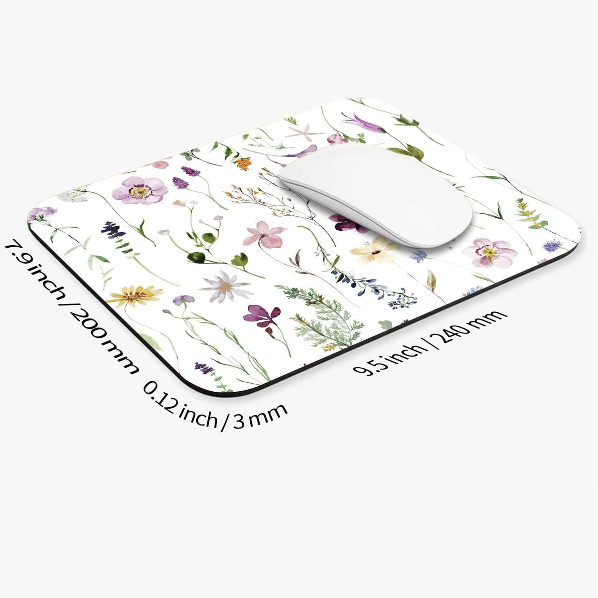 Square Mouse Pad Beautiful Flowers Plants, Personalized Premium-Textured Custom Mouse Mat Design, Washable Mousepad Cloth