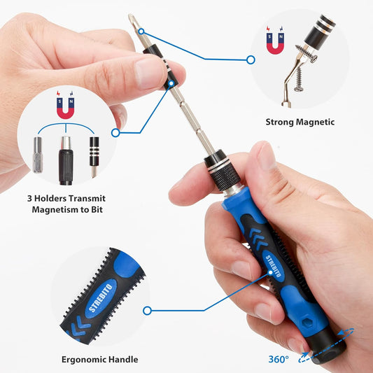 STREBITO Electronics Precision Screwdriver Sets 142-Piece with 120 Bits Magnetic Repair Tool Kit for iPhone, MacBook, Computer, Laptop, PC, Tablet