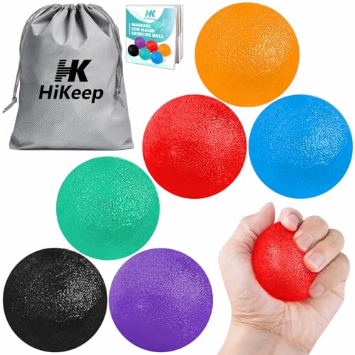 Stress Balls for Adults (6 Pack), Stress Ball, Hand Strengthening Devices, Hand Exercisers for Strength, Exercise Squeeze Squishy Wrist Ball
