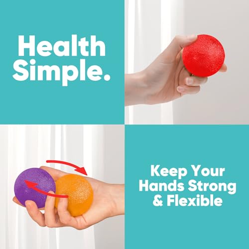 Stress Balls for Adults (6 Pack), Stress Ball, Hand Strengthening Devices, Hand Exercisers for Strength, Exercise Squeeze Squishy Wrist Ball
