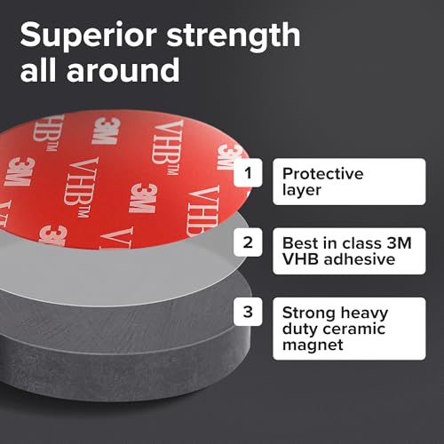 Strong Ceramic Round Magnets With Adhesive Backing (0.7x0.12"/18x3mm, 100 pcs) - Heavy Duty Sticky Magnets, Non-Corrosive, Versatile For Home, Office