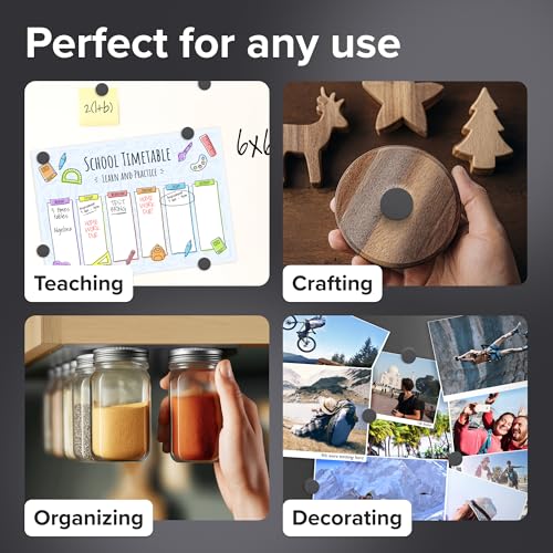 Strong Ceramic Round Magnets With Adhesive Backing (0.7x0.12"/18x3mm, 100 pcs) - Heavy Duty Sticky Magnets, Non-Corrosive, Versatile For Home, Office