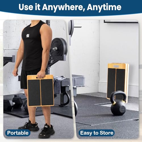 StrongTek 13” Wide Portable Wooden Slant Board, 5-Level Incline (15°-35°), Lower Grip Handle, Beginner Friendly, Non-Slip Surface