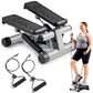 Sunny Health & Fitness Mini Steppers for Exercise at Home, Stair Step Workout Machine with Resistance Bands, Full Body Cardio Equipment