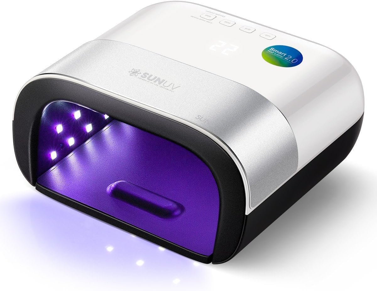SUNUV SUN3 Professional UV Light for Gel Nails, LED Nail Lamp for Gel Polish with 4-Timer and Sensor, 39 PCS LED Beads