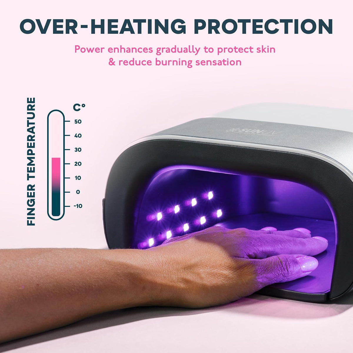 SUNUV SUN3 Professional UV Light for Gel Nails, LED Nail Lamp for Gel Polish with 4-Timer and Sensor, 39 PCS LED Beads