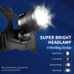 Super Bright Aluminum Headlamp, Rechargeable Headlamp High Lumen, 90° Adjustable Focus Head Lights for Forehead, Head Lamps LED Rechargeable