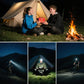 Super Bright Aluminum Headlamp, Rechargeable Headlamp High Lumen, 90° Adjustable Focus Head Lights for Forehead, Head Lamps LED Rechargeable