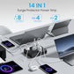 Surge Protector Power Strip, 8 Outlets(1250W/10A), 6 USB Charging Ports(2 USB C), 6FT Flat Plug Extension Cord Outlet Extender