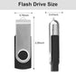 Swivel Design 16GB USB Flash Drive with Keychain, USB 2.0 Portable Thumb Drive Memory Stick, FAT32 Format Flashdrive for Data Storage (Black, 16 GB)
