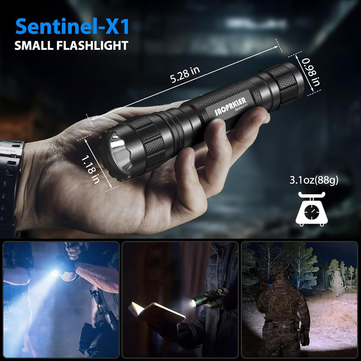 Tactical Flashlights High Lumen-Police 1200 LM Flashlight with Holster for Duty Belt, Single Mode LED Flashlight