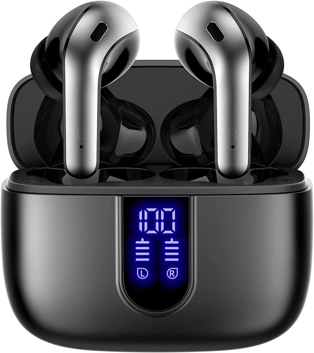 TAGRY Bluetooth Headphones True Wireless Earbuds 60H Playback LED Power Display Earphones with Wireless Charging Case IPX5 Waterproof in-Ear Ear buds