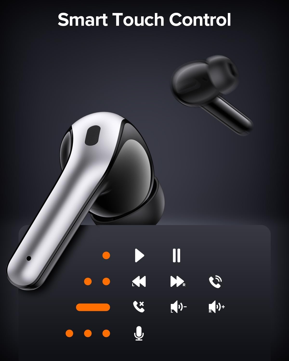 TAGRY Bluetooth Headphones True Wireless Earbuds 60H Playback LED Power Display Earphones with Wireless Charging Case IPX5 Waterproof in-Ear Ear buds