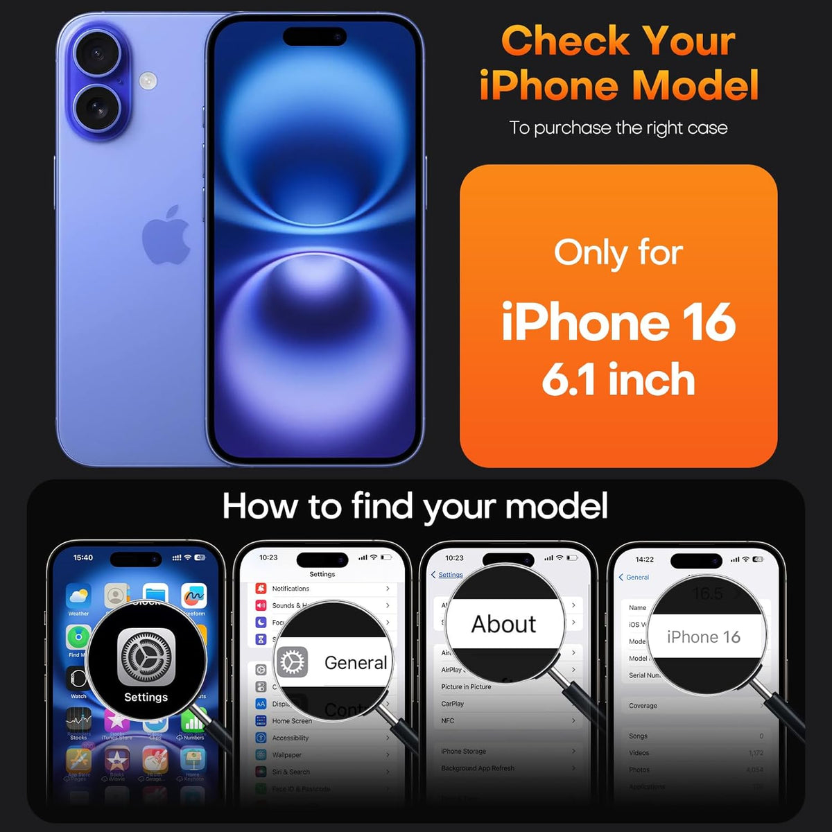 TAURI for iPhone 16 Case, Compatible with MagSafe, with Screen Protectors, Anti-Yellowing Drop Protection (Clear)