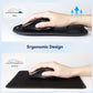 TECKNET Ergonomic Mouse Pad with Wrist Support, Portable Comfortable Mousepad for Computer, Laptop, Office (Black)