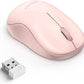 TECKNET Wireless Mouse for Laptop, 2.4G Silent Computer Mouse Quiet Click with 5 DPI Levels, Contoured Grip (Pink)