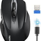TECKNET Wireless Mouse Rechargeable, 2.4G USB-A Silent Mouse, Quiet Click, 6 Adjustable 4800 DPI, Cordless Computer Mice (Black)