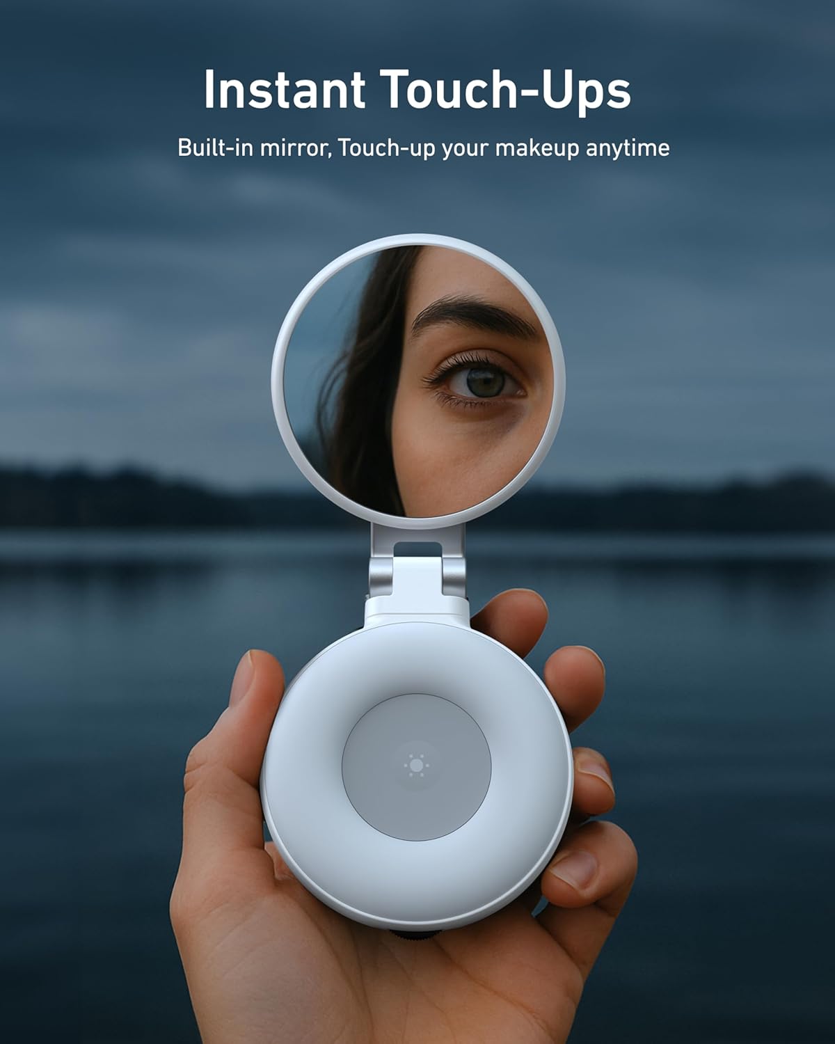 TELESIN C03 Magnetic Selfie Light, Phone Light Compatible with iPhone Magsafe, CRI97 360° LED Selfie Ring Fill Light with Mirror