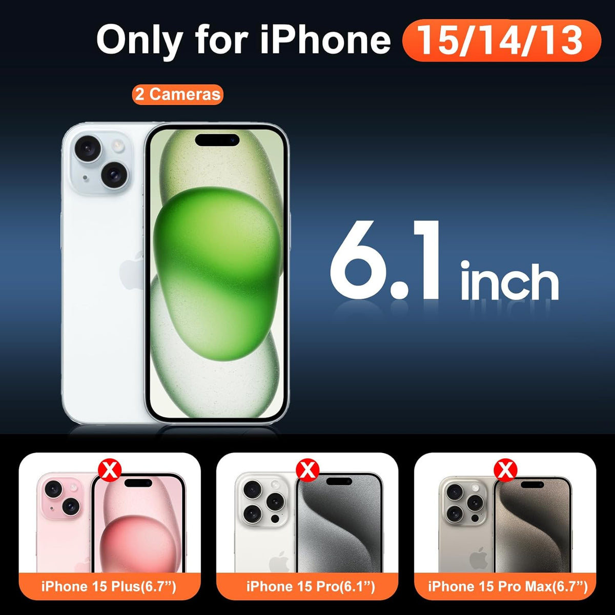 Temdan for iPhone 15 Case & iPhone 14 & iPhone 13 Case Clear with Screen Protector, Compatible with Magsafe, Anti-Yellowing, Drop Protection