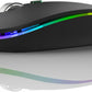 TENMOS Wireless Bluetooth Mouse, LED Slim (Bluetooth 5.1/5.0 + USB) 2.4GHz Rechargeable Silent Bluetooth Wireless Mouse (Matte Black)