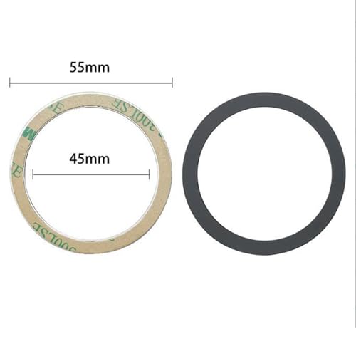 TENOC Universal Metal Ring Sticker for Magnetic Charger Compatible with iPhone/Samsung/Android All Cellphones (Black)