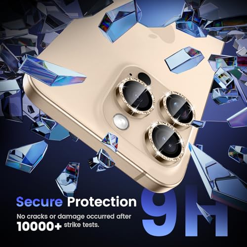 Tensea Camera Lens Protector Compatible for iPhone 16 Pro Max/16 Pro/14 Pro Max/14 Pro, Metal Aluminum Alloy Tempered Glass Cover Camera Screen