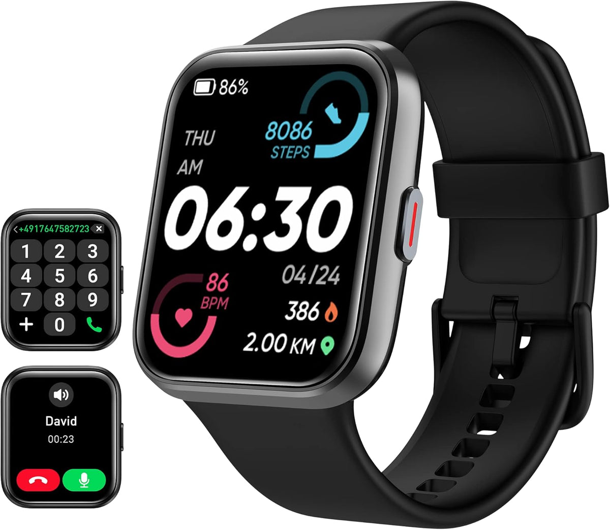 Tensky Smart Watch for Men/Women Android & iPhone, Alexa Built-in, 1.8" Touch Screen Fitness Tracker with Answer/Make Calls