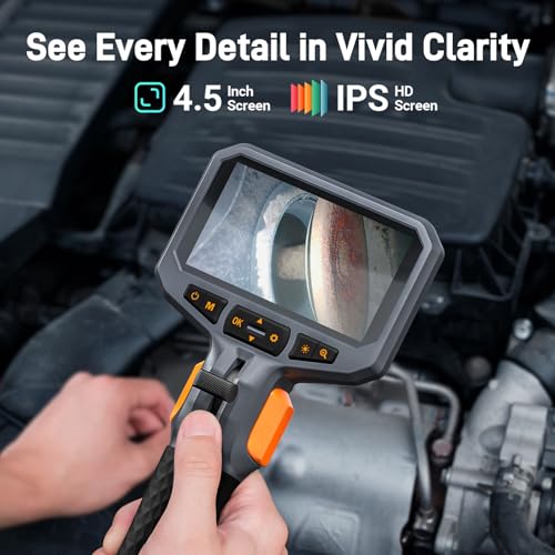 Teslong Two-Way Articulating Borescope with Light, Industrial Endoscope Inspection Camera with Articulated Probe